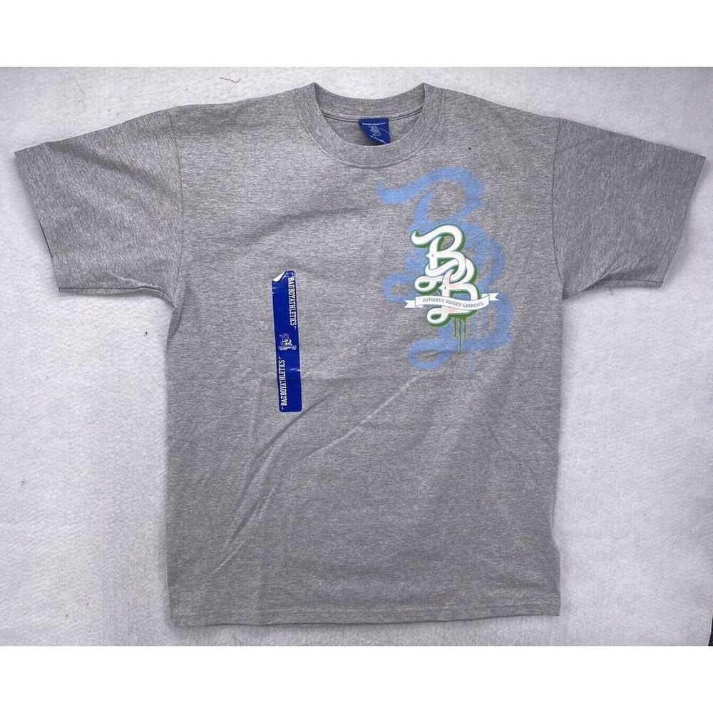 Bad Boy Athletics Vintage T-Shirt Large Gray Puff Print Deadstock NWT Made USA